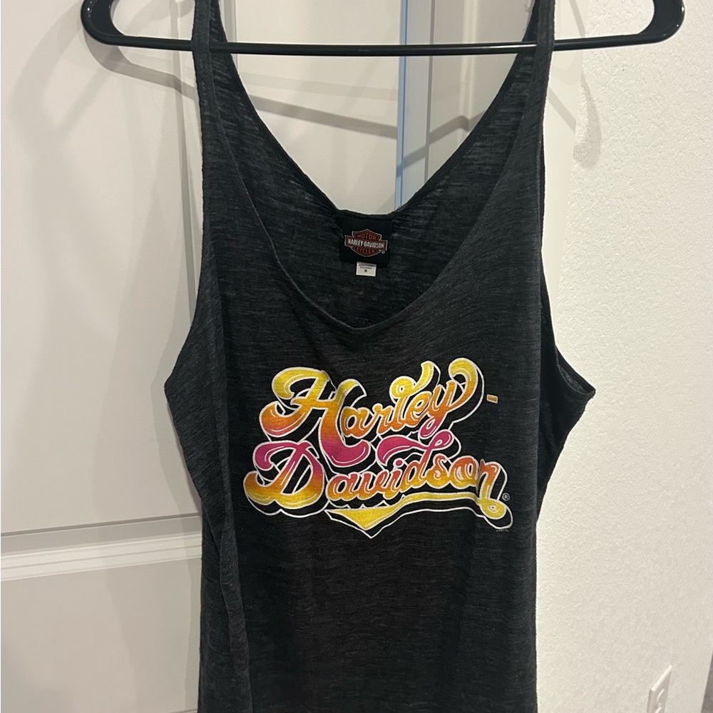 Harley-Davidson Women's Charcoal Tank with Vibrant Logo